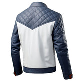 Café Racer Motorrad-Lederjacke aus Schaffell mit Rautensteppung für Herren